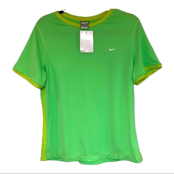 NIKE FIT-DRY Short Sleeve Athletic Tee Shirt Line Green Large NIKE GREEN… - Picture 3 of 5